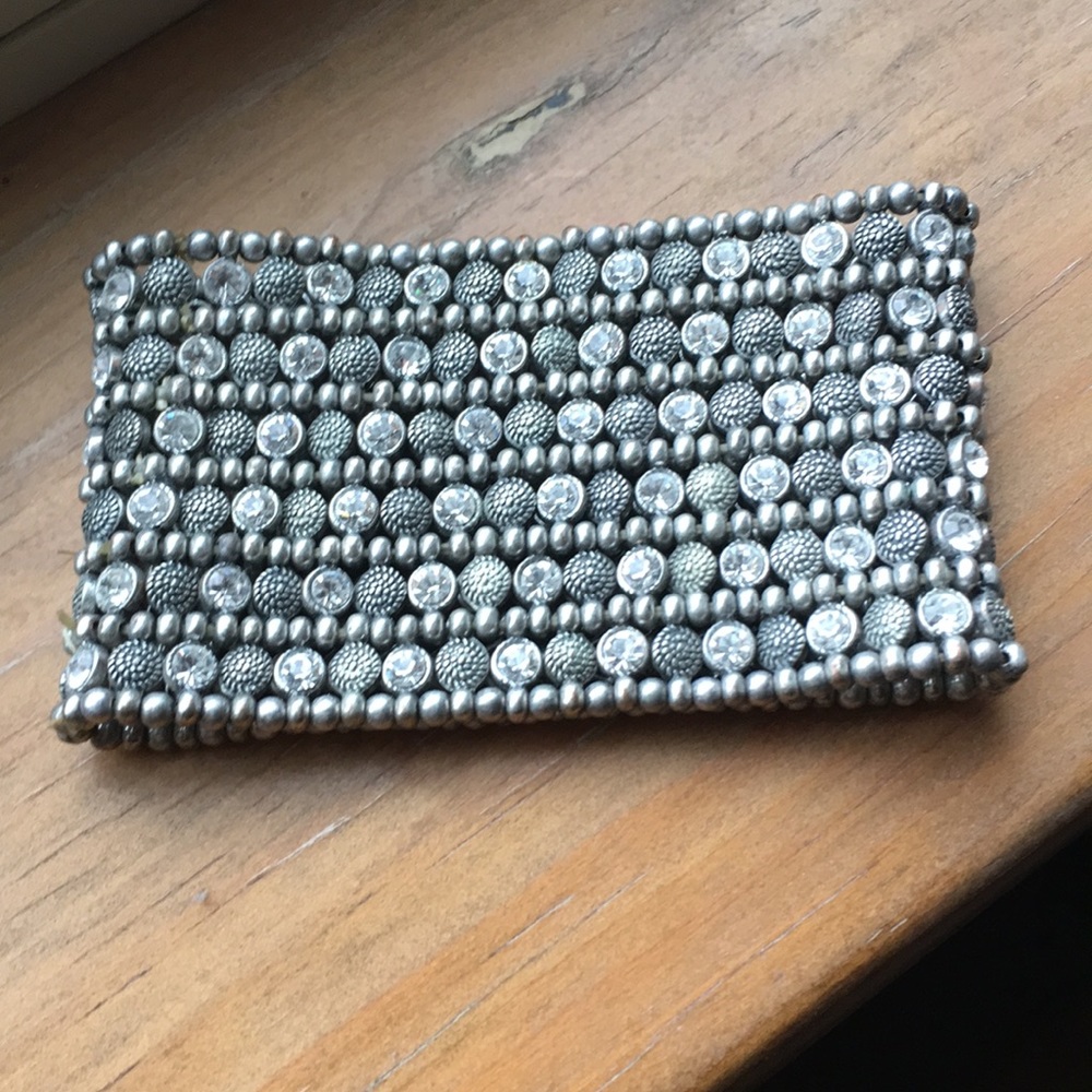 Crystal bejeweled cuff bracelet